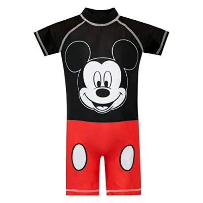 Image of Disney Boys Mickey Mouse Swimsuit Red Age 18 to 24 Months