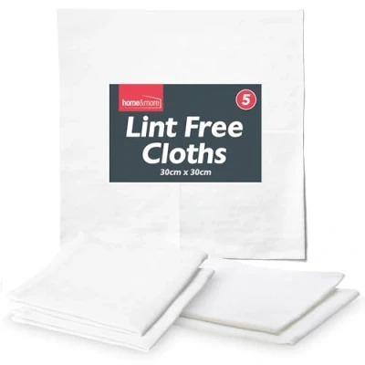 Image of 5pk Lint Free Cleaning Cloths for Oiling Wood, Screens, Reusable and Easy to Clean Cloth, Rags, Cleaning, Cloth