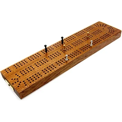Image of Continuous 3 track hardwood British cribbage board 30cm (12&quot;)