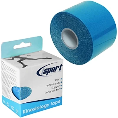 Image of 6 X 5M ROLLS OF ISPORT KINESIOLOGY MUSCLE JOINT PAIN SUPPORT PHYSIO SPORTS INJURY REHAB TAPE BLUE 5CM