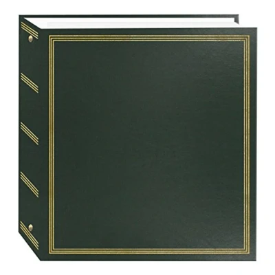 Image of Pioneer Photo Albums TR 100/HG 100 Hunter Green Magnetic 3 Ring Album Page