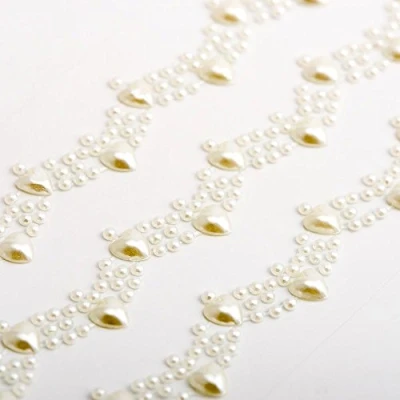 Image of 16cm Charm Pearl Border Trim Self Adhesive Gem Craft Sticker (3 Pieces)