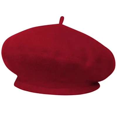 Image of TRIXES French Beret Hat One Size Women Newsboy Cap Wool Classic Autumn Spring Winter Hats Vintage Solid Colour Burgundy