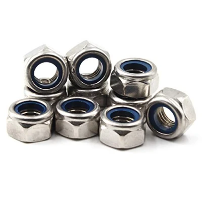 Image of 304 Stainless Steel Metric Hex Lock Nut M12 Nylon Insert 10 Pack