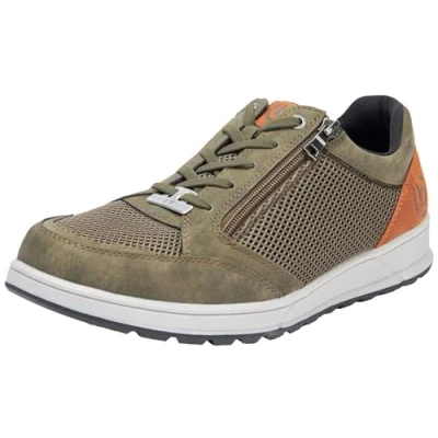 Image of bugatti Men&#039;s Casual Sneaker with Zipper, Durable Outsole, Dark Green, 6.5 UK