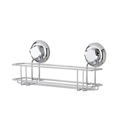 Image of Compactor Bestlock Wall Mounted Small Kitchen Spice Rack, Suction Cup Mounting, Supports up to 12 kg, Anti Rust Chrome Plated Iron, 28.5 x 9.4 13.7 cm, RAN6993