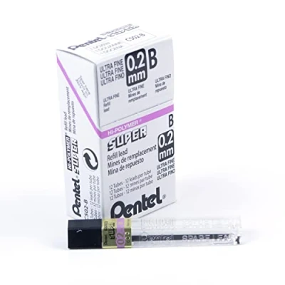 Image of Super Hi Polymer C502 B 0.2 mm Grade Refill Lead (Pack of 12)