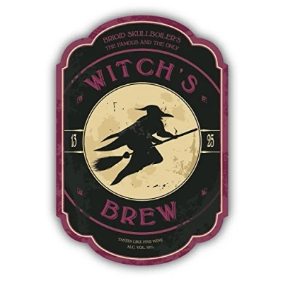 Image of postwalldecor Halloween Potion Witch Brew Vintage Car Bumper Sticker Decal 8 x 12 cm