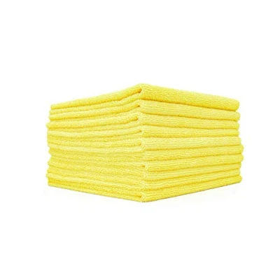 Image of The Rag Company Edgeless 300 Microfiber Detailing Towels, Perfect for Removing Polishes, Sealants, and Glaze; Great Interior Cleaning Dirty Jobs; 300GSM, 16in x 16in, Yellow (10 Pack)