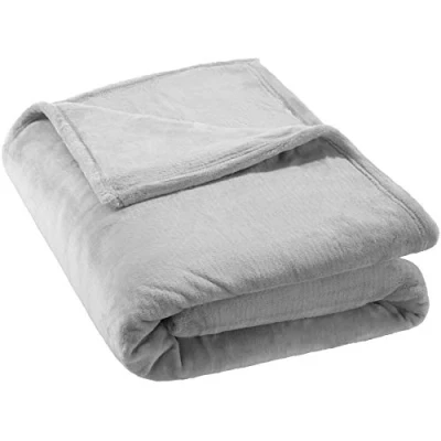 Image of TecTake Blanket throw bedspread cosy fleece with carrying bag (Grey, 220x240cm)