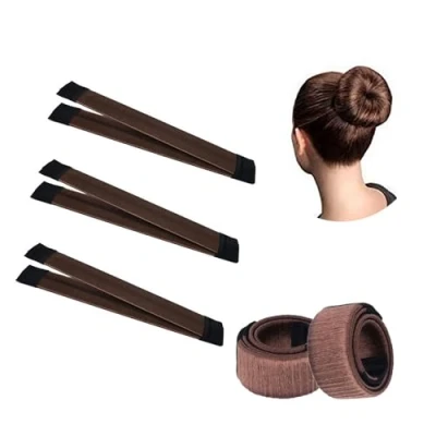 Image of TRIXES Hair Bun Snap Band Styling Tool Pack of 3 Beauty Aid Accessory