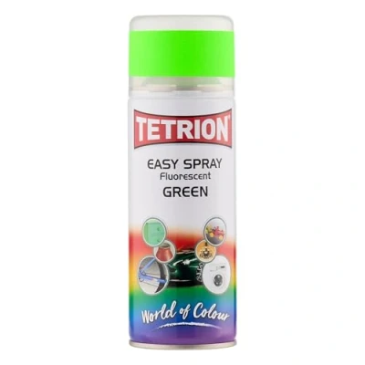 Image of Tetrion Easy Spray Fluorescent Green Paint 400 ml Quick Dry, Multi Surface Acrylic for Interior &amp; Exterior Use Bright Vibrant Finish Wood, Metal, Plastic, Ceramic