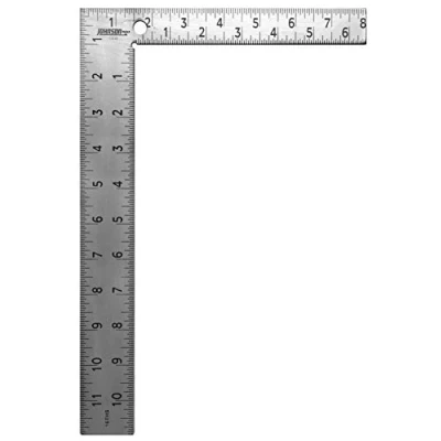 Image of Johnson Level &amp; Tool CS10 Professional Easy Read Steel Carpenter Square, 8&quot; x 12&quot;, Silver, 1 Square