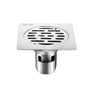 Image of Qrity Stainless Steel Square Floor Drain Waste Cover Anti odor Straight for Bathroom Shower Room