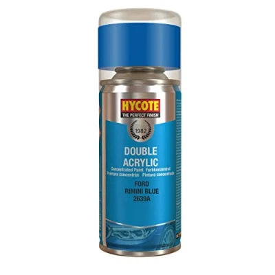 Image of Hycote Double Acrylic Aerosol Car Spray Paint, Ford Rimini Blue, 150 ml