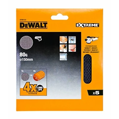 Image of Dewalt DTM3123QZ 150 mm 80G ROS Sand Discs (Pack of 5), DTM3123 QZ