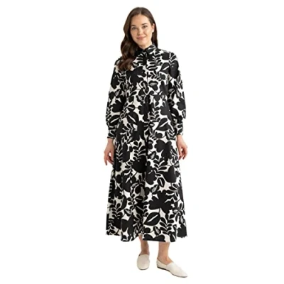 Image of DeFacto Women&#039;s Z6253AZ Dress, Black, 10