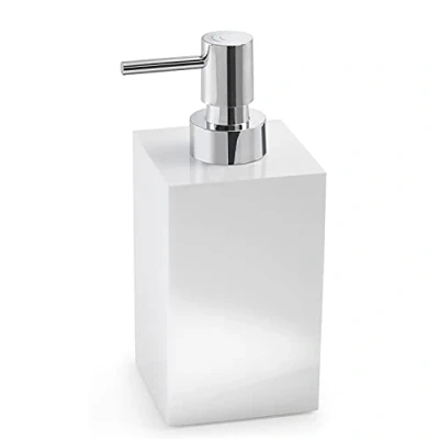 Image of Gedy G Bangkok White, Dimensions and Weight: 17.3 x 7.3 8.4 cm &amp; 0.35 kg, Capacity 250 ml, Resin Sand Bathroom Soap Dispenser, R&amp;S Design, 2 Year Warranty, Unica