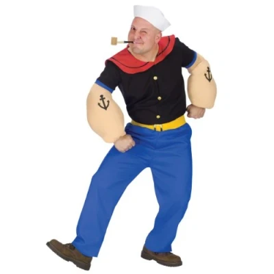 Image of Adult Popeye Fancy Dress Costume X Small