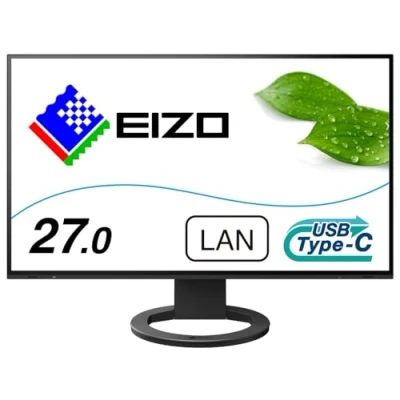 Image of EIZO FlexScan EV2795 BK 68.5 cm (27 Inch) Monitor (HDMI, USB 3.1 Hub, Type C, RJ 45 LAN, DisplayPort, 5 ms Response Time, Resolution 2560 x 1440) Black