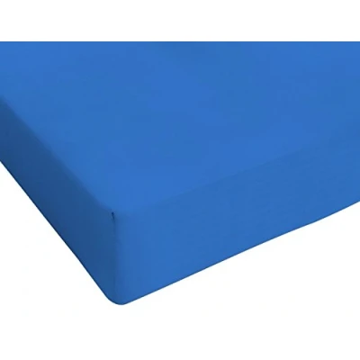 Image of Sogni e Capricci Max Color Fitted Sheet with 25cm Corner, 100% Cotton, Royal, small double