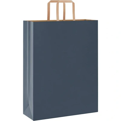 Image of vidaXL Paper Bags 50 pcs with Handles Blue 32x12x42 cm