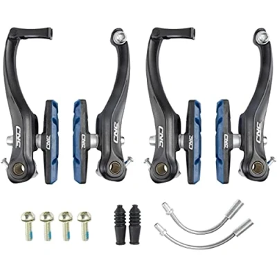Image of Chooee Mountain Bike Linear V Brakes, Bicycle Front and Rear Brakes,black/blue