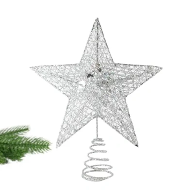 Image of 23CM Christmas Tree Topper Star for Xmas Decorations 3D Glitter Gold Tree, Outdoor Indoor Party (Sliver)