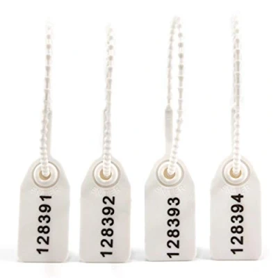 Image of 100pcs Pull Tite Tamper Seals Numbered Zip Ties Plastic Safety Tags Self Locking Label Breakaway Seals(White)