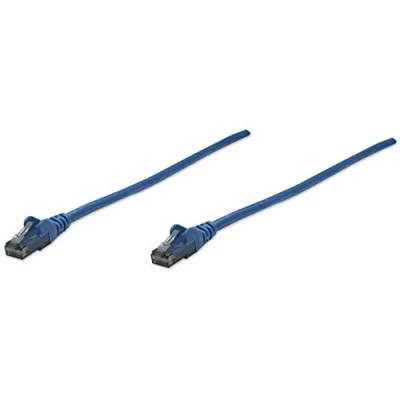 Image of Intellinet Network Patch Cable, Cat6, 10m, Blue, CCA, U/UTP, PVC, RJ45, Gold Plated Contacts, Snagless, Booted, Polybag