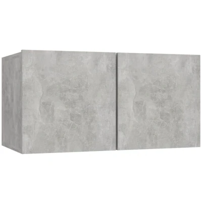 Image of vidaXL Hanging TV Cabinet Sleek Modern Design, Concrete Grey, Engineered Wood, Wall Mounted, Spacious Storage Compartments, Low Maintenance, Easy Assembly 60x30x30 cm