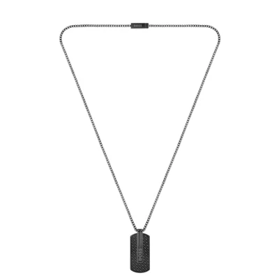 Image of BOSS Necklace, Men&#039;s, Size: One Size, Schwarz