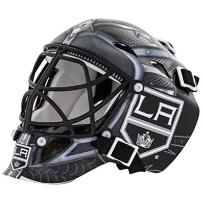 Image of Franklin Sports NHL Los Angeles Kings Mini Hockey Goalie Mask with Case Collectible Official Logos and Colors