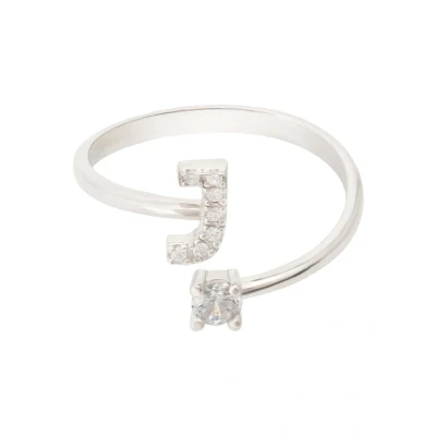 Image of Latelita Womens Initial Ring Silver J Sterling One Size