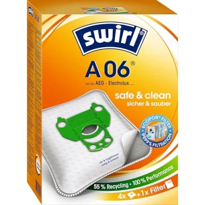 Image of Swirl® A 06® EcoPor® Vacuum Cleaner Bags for AEG, Electrolux, Progress and Volta Cleaners 4