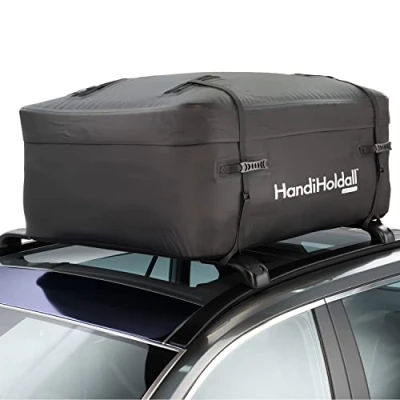Image of HandiHoldall XL 400L Waterproof Roof Bag / Top Box (Black) Cargo Carrier with Foldable Solid Base