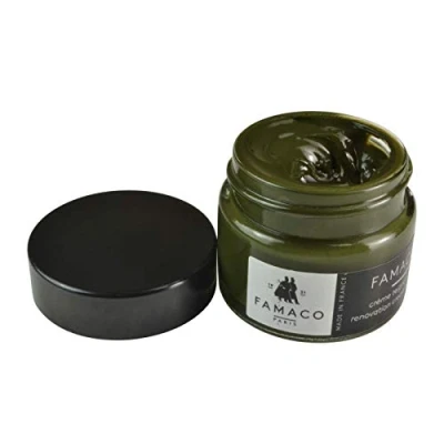Image of Famaco Khaki Leather Re touch Dye Renovation Cream for leather, shoes, boots, sneakers and trainers