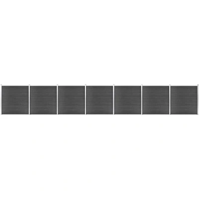 Image of vidaXL Fence Panel Set WPC 1218x186 cm Black