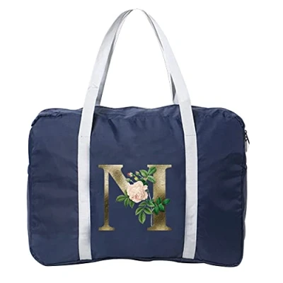 Image of Cabin Bag 45x36x20 for Easyjet Airlines Underseat Travel Holdall Carry on Hand Luggage Weekend Packable Duffel Bag,Sports Fitness (Golden Flower M)