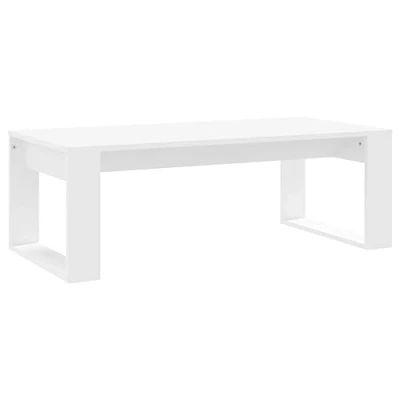 Image of vidaXL Modern Living Room Coffee Table White Engineered Wood Rectangular Furniture Piece with Strong Tabletop