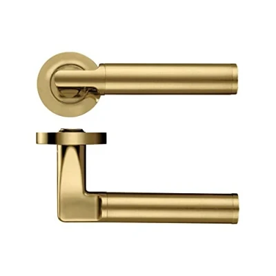 Image of Milan Door Lever Screw On Rose Brass