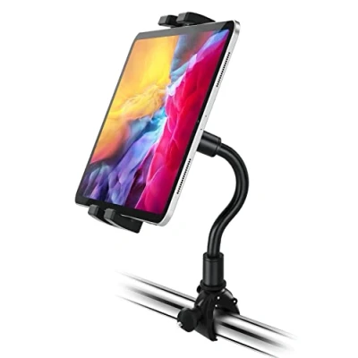 Image of woleyi Spin Bike Tablet Holder, Gooseneck Adjustable Treadmill Exercise Elliptical Mount for iPad Pro 9.7 10.5 11, Air Mini 5 4 3 2, iPhone 12 Max and 11&quot; Phones &amp; Tablets