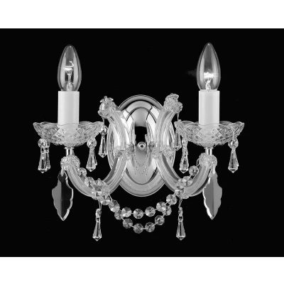Image of CP00150/02/WB/G Marie Theresa Glass Arm Gold Candle Wall Lamp