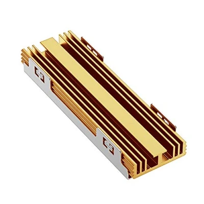 Image of YLCOTC NVMe M.2 SSD HeatSink Double Sided M2 Aluminum Cooler with Silicone Thermal Pad for PCIE SATA 2280 Desktop PC NGFF Powerful Cooling Fin(Gold)