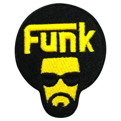 Image of Funk Patch, Funky Patch Humourous Quotes Patch,Embroidered Iron on Sew Badge for Clothes etc 7x6cm