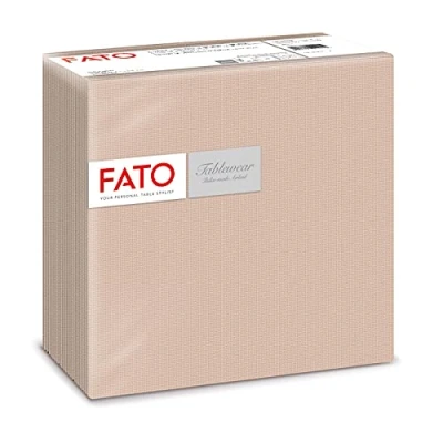 Image of Fato Dry Paper Napkins, Airlaid, Fabric Effect, Pack of 50 Size 40x40 Folded in 4, Shade Cappuccino Decoration