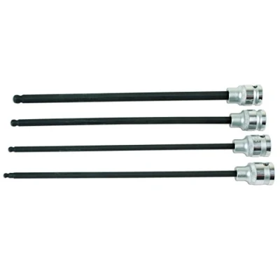 Image of Laser 6711 Extra Long Ball End Hex Socket Bit Set 1/2&quot;D 4pc, Silver