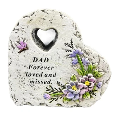 Image of Angraves Special Dad Graveside Memorial Love Heart Flower Dragonfly Grave Plaque Ornament Decoration