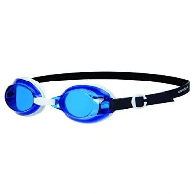 Image of Speedo Jet Senior Unisex Adults UV Anti Fog Swimming Goggles White/Blue