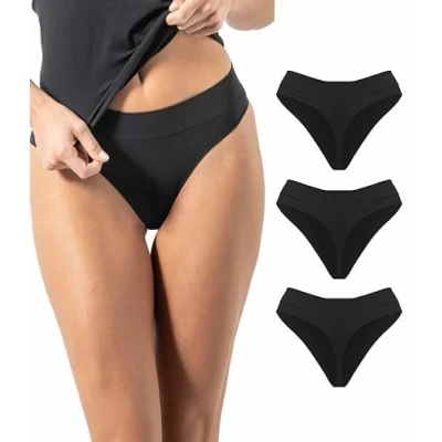 Image of Risalti Thongs For Women Multipack Microfibre 3 Pack Womens Seamless, Underwear Women, Women&#039;s Knickers, Softer than Cotton Thongs, Pants Lingerie Sets Made in Italy